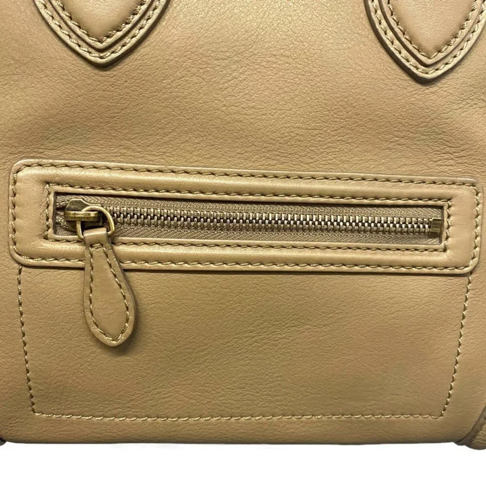 Celine - Taupe Mini Luggage Tote - Picture 6 of 10